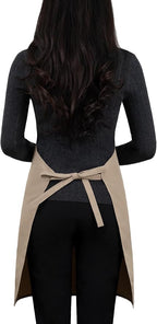 Apron for Men Women with Adjustable Straps and Large Pockets, Canvas Cotton - Image 5