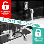 Tioncy 2 Pcs Faucet Mat Sink Splash Guard Oval-hole Oval Splash Pad - Image 4