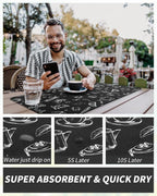 AMOAMI Coffee Mat Hide Stain Rubber Backed Absorbent Dish Drying Mat - Image 4