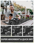 AMOAMI Coffee Mat Hide Stain Rubber Backed Absorbent Dish Drying Mat - Image 4
