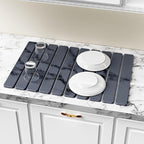 Large Stone Dish Drying Mat for Kitchen Counter, Collapsible Quick Dry Stone - Image 8