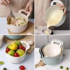 Mixing Bowls - 4 Piece Nesting Plastic Mixing Bowl Set - Non Slip Bottom and - Image 3