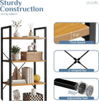 DUMOS 4 Tiers Bookshelf, Classical Book Shelf, Tall Display Shelves in Living - Image 5