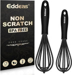 Eddeas Silicone Mini Whisk, Small whisks Non-Stick Tiny Whisks set of 2（5.5in & by Eddeas