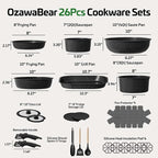 26 Pcs Pots and Pans Set Non Stick, Ceramic Cookware Set Non Toxic - Image 2