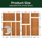 keechee 10-Piece Bamboo Drawer Organizer Set, 2.2" Deep Multi-Use Organizers - Image 3