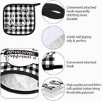 5 Pieces Buffalo Plaid Kitchen Towels Oven Mitts and Pot Holder Set Black and - Image 3