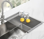 Tomorotec 17.7" x 12.5" Roll Up Dish Drying Rack Over Sink Drying Rack Sink - Image 8