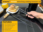 JETKONG 2 Pcs 16-Inch Heavy Duty Plating Tongs, Extra-Long Kitchen Fine Tongs - Image 3