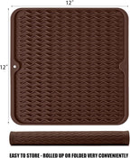 Silicone Dish Drying Mat, Non-Slip Easy Clean Sink Mat Large Heat-resistant - Image 2