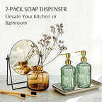 COHOSEGE 17 Oz Green Glass Kitchen Soap Dispenser - Image 3