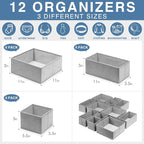Criusia Drawer Organizer Clothes 12 Pack, Dresser Organizer - Image 3