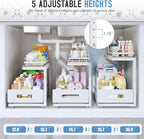 Under Sink Organizer Upgrade To Professional Rails, 2-Tier Dual Pull Out - Image 6