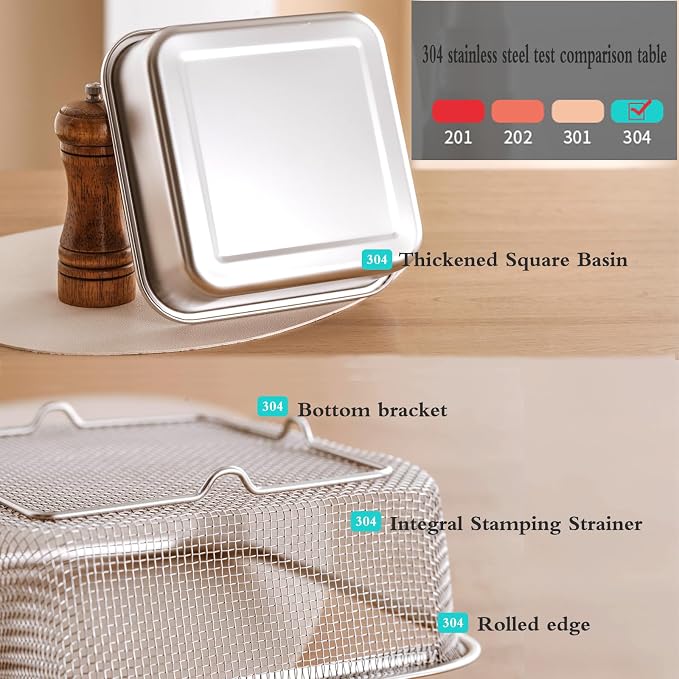 Square Colander Set, 304 stainless steel, - Image 4