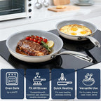Kikcoin Non Stick Frying Pans, 3 Pack Ceramic Frying Pan - Image 5
