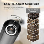 Aelga Pepper Mill - 4oz Stainless Steel Pepper Grinder Manual - Image 2