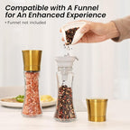 VEVOK CHEF Gold Salt and Pepper Grinder Mill Set Stainless Steel Pepper Shaker - Image 7