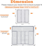 Spaclear Large Utensil Drawer Organizer Expandable Silverware Organizer - Image 4
