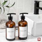 GMISUN Amber Glass Soap Dispenser, 2 Pack Bathroom Hand Soap Dispensers - Image 4