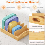 Lifewit Bamboo Lid Organizers for Inside Cabinet, Food Storage Container Lid - Image 7