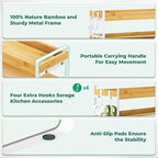 EsLuker.ly Spice Seasoning Rack Organizer Kitchen Countertop, 4 Tier Bamboo - Image 5