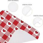 Happy Valentines Day Dish Drying Mat 18 x 24 inch Red Checkered Love Hearts - Image 3