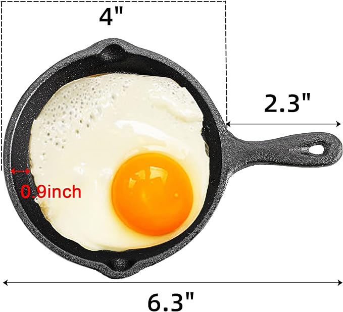 Hiceeden 4 Pack Mini Cast Iron Skillet, Grill Safe, Indoor and Outdoor Use - Image 2
