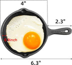 Hiceeden 4 Pack Mini Cast Iron Skillet, Grill Safe, Indoor and Outdoor Use - Image 2