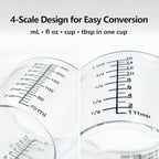 Laser-Etched Measuring Cup Set, 8 oz & 16 oz Clear Plastic Liquid Measuring Cups - Image 5