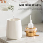 Enra Foaming Soap Dispenser, 12 oz Beige Ceramic Modern Foam Hand Soap Dispenser - Image 2