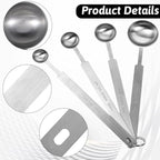 4 Pcs Long Handle Measuring Spoons Set Stainless Steel Measuring Spoon Set - Image 3