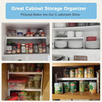 Set of 2 Expandable Kitchen Cabinet Shelves Organizers, Stackable Adjustable - Image 8