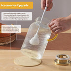 2 Pack Glass Pitcher with Handle and Lid, 68oz/ 2 Liter Classic Stripes Glass - Image 5