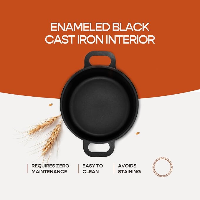 Enameled Cast Iron Dutch Oven for Sourdough Bread Baking | 6 Quart Pot - Image 7