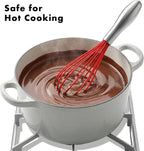 OYV 10-Inch Red Silicone Whisk, Heat Resistant 480°F Kitchen Whisk - Image 5