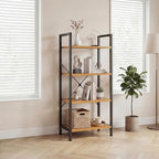DUMOS 4 Tiers Bookshelf, Classical Book Shelf, Tall Display Shelves in Living - Image 2
