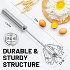 2026 Upgraded Semi-Automatic Stainless Steel Egg Beater – Hand Push Whisk - Image 5