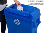 United Solutions 23 Gallon Highboy Plastic Recycling Bin Kitchen Trash Can - Image 4