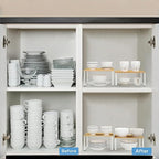 NEX Bamboo Kitchen Cabinet and Counter Shelf Organizer, Stackable & Expandable - Image 5