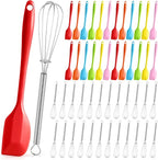 Baderke 24 Set Small Wire Whisk and Silicone Spatula Set Bulk by Baderke