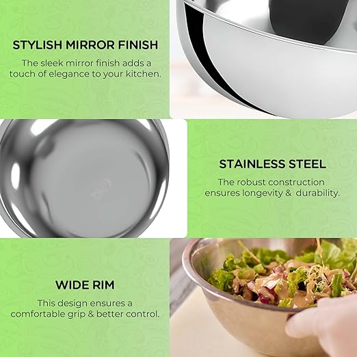 OCS Parts 5 Quart Mixing Bowl | 11.25-Inch Stainless Steel Professional Grade - Image 5