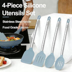 Vayvnt 4PCS Kitchen Utensils Set, Heat Resistant Silicone Utensils Set - Image 6