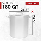 Concord 180 Quart Stainless Steel Stock Pot Cookware - Image 5