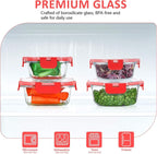 KOMUEE 24 Pieces Glass Food Storage Containers Set, Meal Prep Containers - Image 3