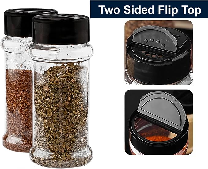 TUZAZO 24 Pcs Spice Bottles Plastic Seasoning Containers, 3 Oz Clear Plastic - Image 3