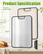 Titanium Cutting Boards for Kitchen, Non Toxic 2-in-1 Cutting Board Double Sided - Image 7