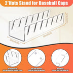 Hat Stand for Baseball Caps, 2 Pack No Install Acrylic Hat Organizer for 14 - Image 7