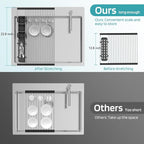 Extra Large Black Expandable Roll Up Dish Drying Rack Up to 25.1''with 2 - Image 5