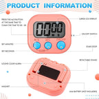 Xuhal 12 Pieces Digital Kitchen Timer Bulk, Small Magnetic Timers - Image 4