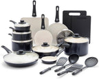 GreenLife Soft Grip Healthy Ceramic Nonstick 23 Piece Kitchen Cookware Pots and by GreenLife